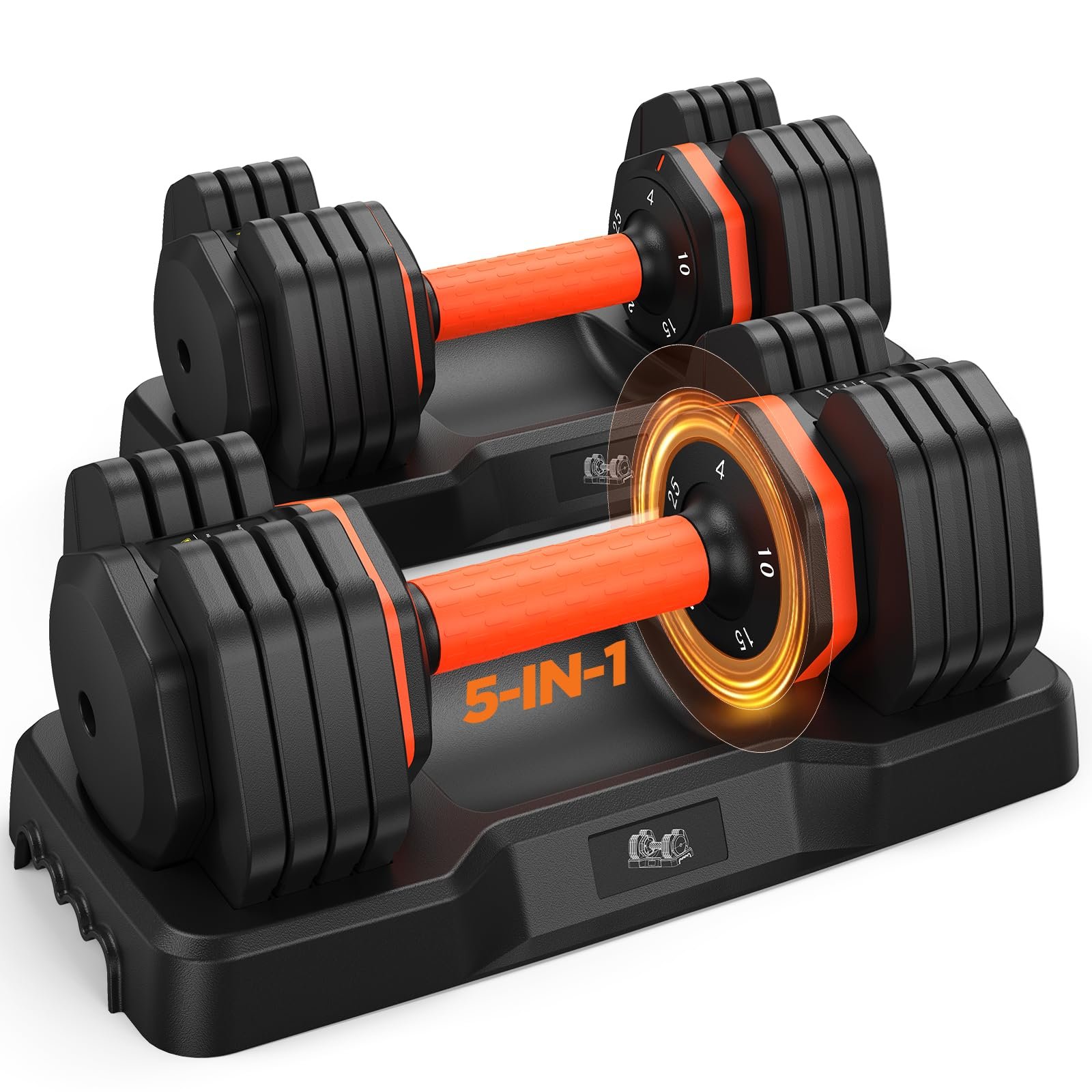 2026 FDB2 Updated Adjustable Dumbbell Set of 2, 110lbs/50lbs Weights Dumbbell Set with Storage Box, 25lbs/55lbs Adjustable Weights with Anti-slip Silicone Grip, Weight Set For Home Gym Suit both Men and Women