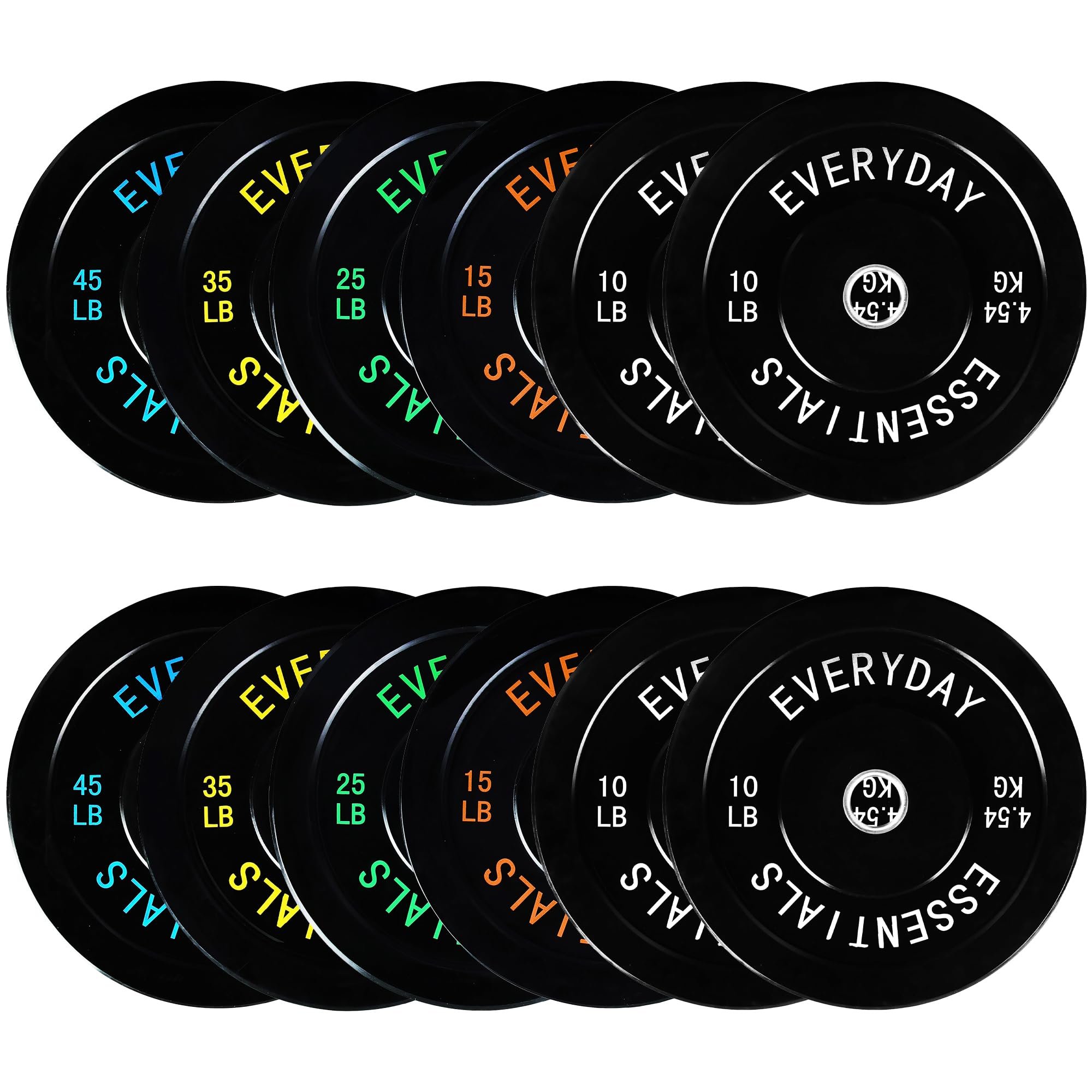 Fitvids 2-Inch Olympic Bumper Plates, Perfect Weight Plates for Weightlifting and Strength Training, Multiple Weights Available
