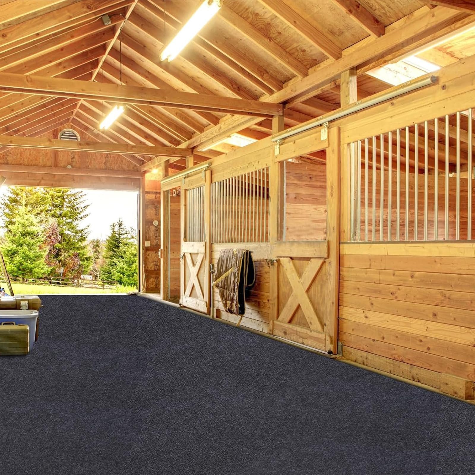Horse/Stable Mats - Duty Stall Mats - for Floor Surface/Absorbent mat Lightweight Washable Floor Mat，Back Non-Slip，Keeps Stable Floors Clean and Dry Over time (8' x 8')