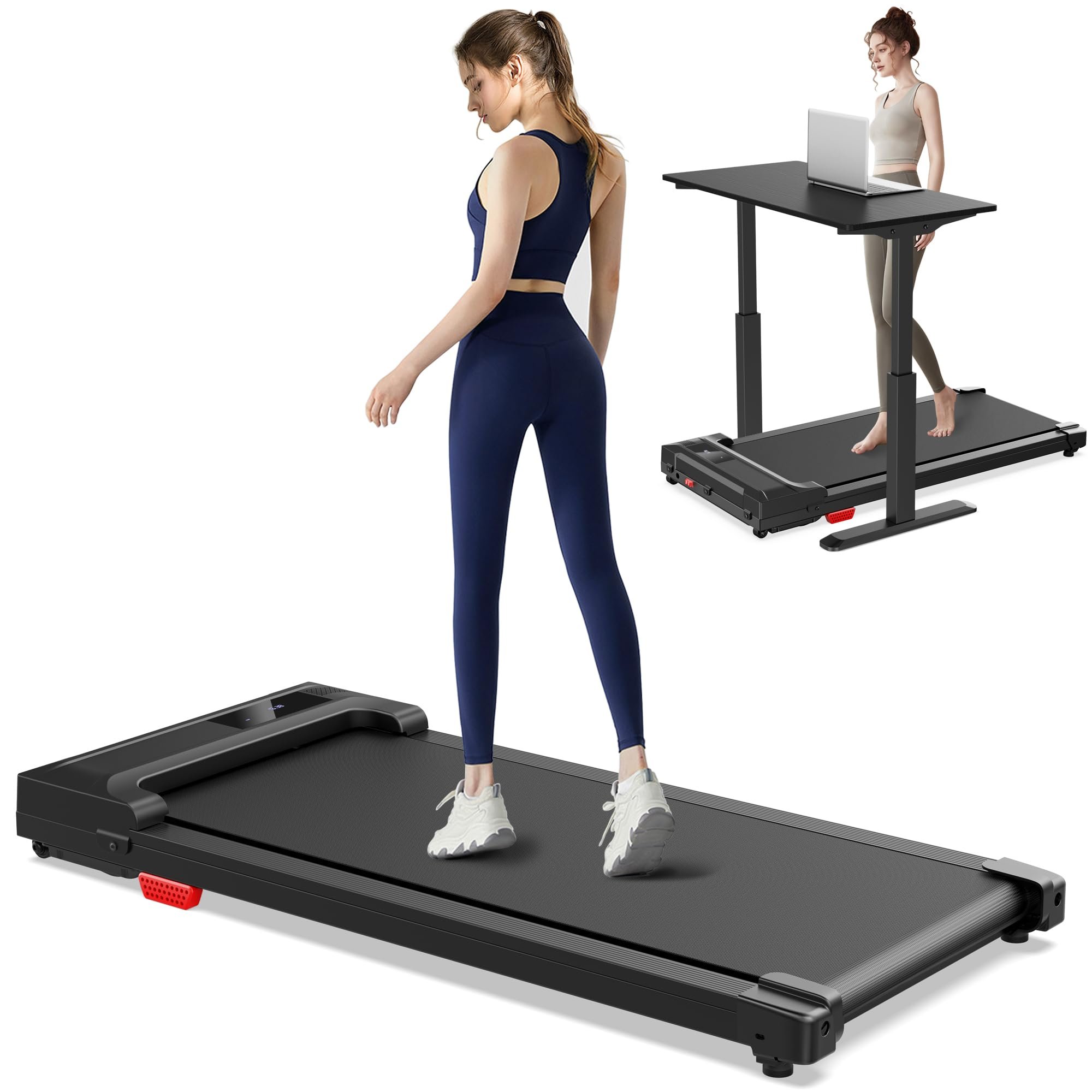 Walking Pad Treadmill for Home - Under Desk Treadmills Portable Mini Compact Walk Running Machine Pads Slim Lightweight Caminadora Eléctrica para Casa Office Small Spaces with Adjustable Speed Remote